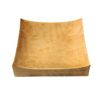 Mango wood platter 30x30cm - Plat carré et incurvé en bois